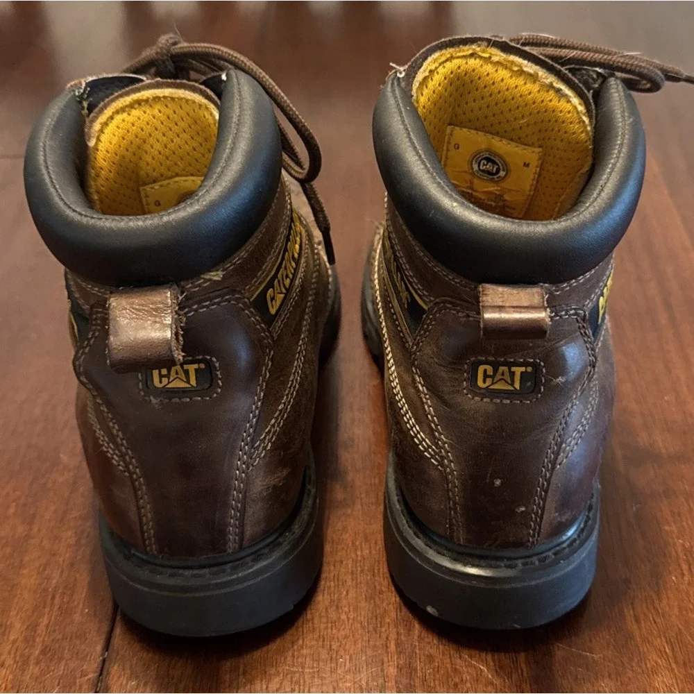 CAT Caterpillar Silverton P73237 Men 10.5 M Brown Leather Work Boots Slip Resist